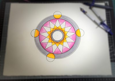 Ink lines added to show outlines of the crop circle design