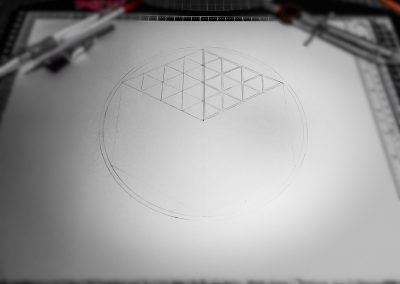 Pencil Outline. Notice the difference between the two halves of the diamond
