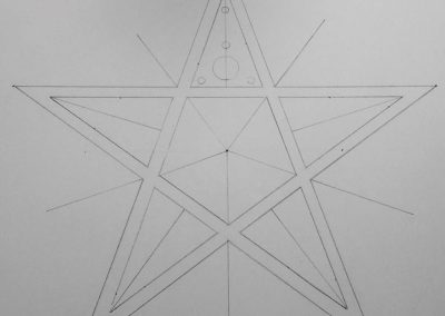 Broad Hinton (2) 2017 | Pencil Line of pentagram star and guidelines for smaller circles