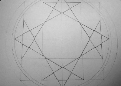 Hackpen Hill 2018 | Grid structure underpinning the pentagram stars