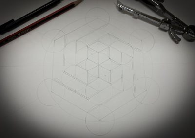 Stanton St. Bernard, Wilts 2020 | Using a Metatron's Cube underpinning  | by Karen Alexander