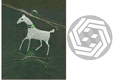 Stanton St. Bernard, Wilts 2020 | White horse comparison by Peter van den Burg